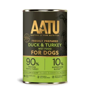 AATU 無穀物主食狗罐頭 鴨肉及火雞配方 400g