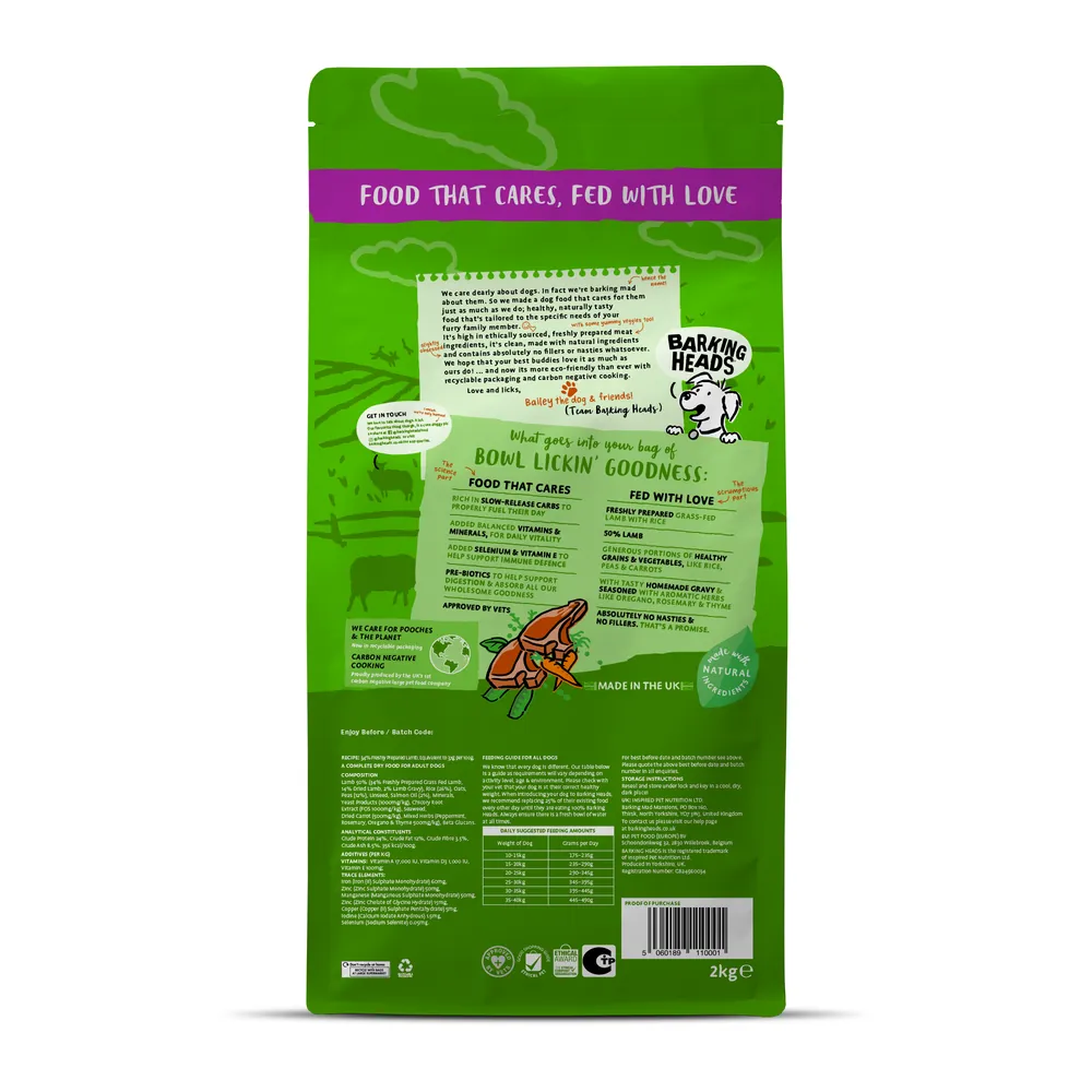 Barking Heads Bowl Lickin' Goodness 草飼羊肉成犬乾糧