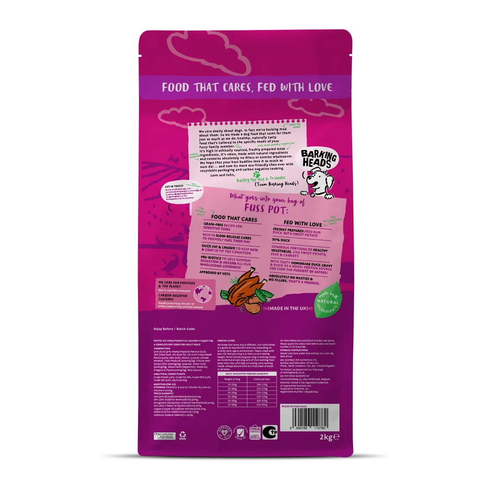 Barking Heads Fuss Pot 無穀物放養鴨肉成犬乾糧