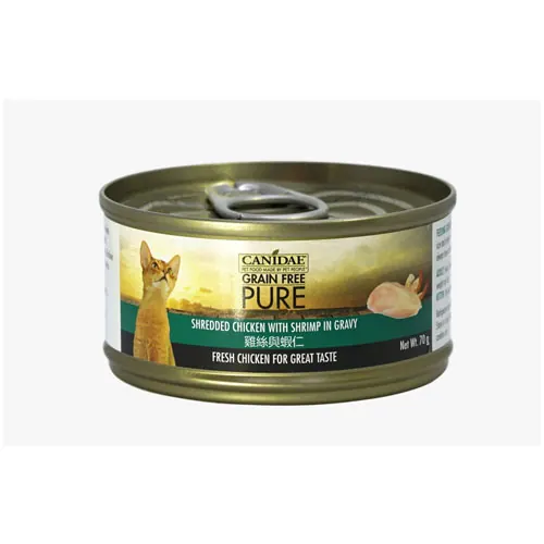 Canidae 咖比 Felidae PURE 雞絲蝦仁 無穀物主食貓罐頭 70g x24罐