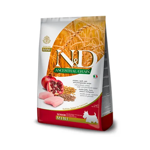 Farmina N&D Ancestral Grain 雞肉石榴低穀物老犬糧 小顆粒 Mini 2.5kg