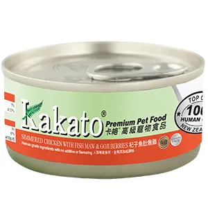Kakato 卡格 全天然貓狗罐頭 杞子魚肚燉雞 70g