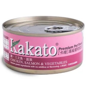 Kakato 卡格 全天然貓狗罐頭 雞、三文魚、蔬菜 170g