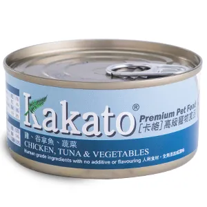 Kakato 卡格 全天然貓狗罐頭 雞、吞拿魚、蔬菜 170g