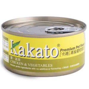 Kakato 卡格 全天然貓狗罐頭 雞、蔬菜 170g