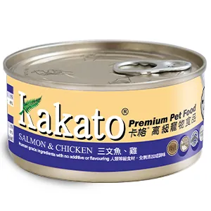 Kakato 卡格 全天然貓狗罐頭 三文魚、雞