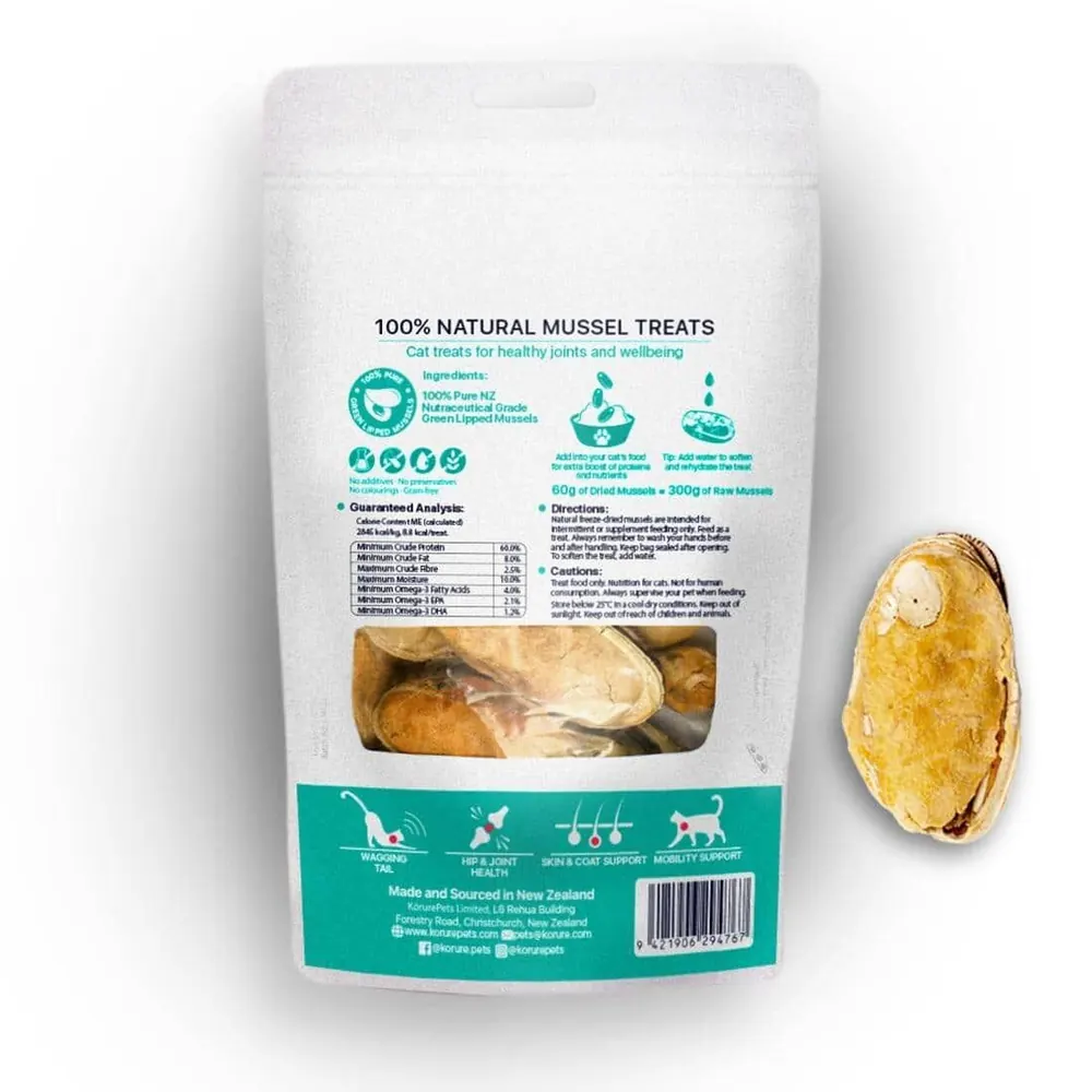 Korure Pets 紐西蘭凍乾綠唇青口 貓小食 50g