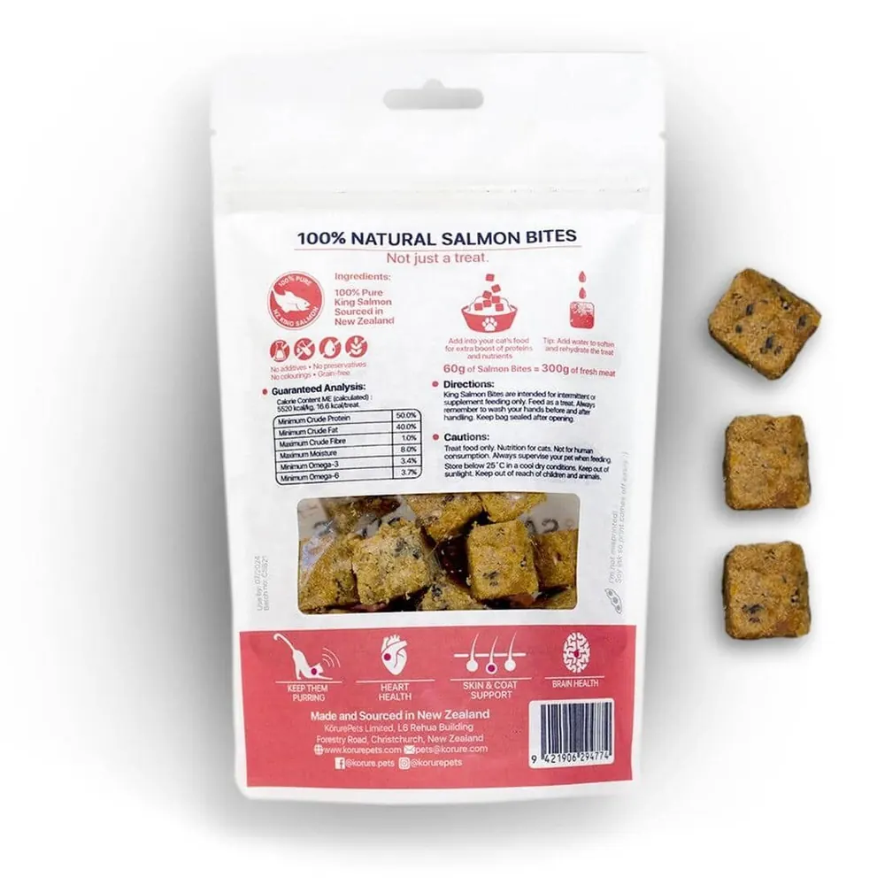Korure Pets 紐西蘭凍乾帝王三文魚粒 貓小食 50g