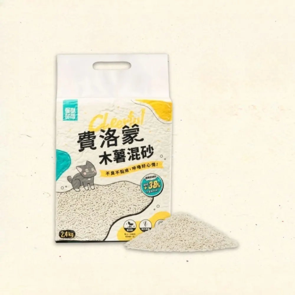 Litomon 怪獸部落 費洛蒙貓砂 豆腐木薯混合砂 2.4kg 原箱 6 包裝