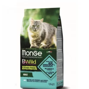 Monge B-Wild 無穀物野生系列 鱈魚薯仔扁豆 成貓乾糧 1.5kg