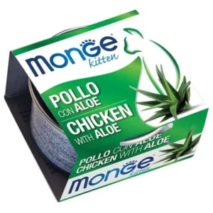 Monge 天然貓罐頭 雞肉配蘆薈 幼貓濕糧 80g