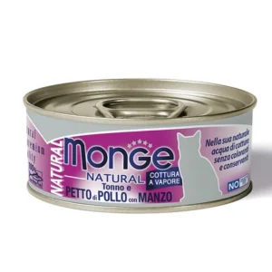 Monge 天然貓罐頭 吞拿魚雞肉牛肉 成貓濕糧 80g