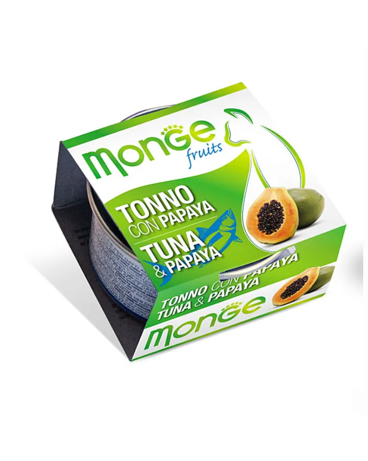 Monge 天然貓罐頭 吞拿魚配木瓜 成貓濕糧 80g