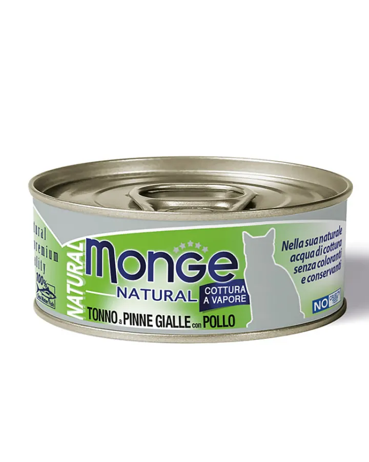 Monge 天然貓罐頭 黃鰭吞拿魚配鮮雞肉 成貓濕糧 80g