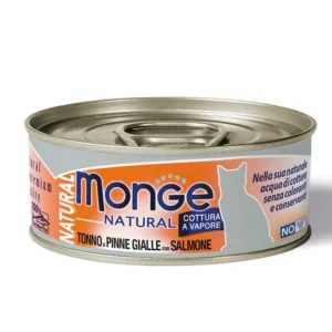 Monge 天然貓罐頭 黃鰭吞拿魚配三文魚 成貓濕糧 80g