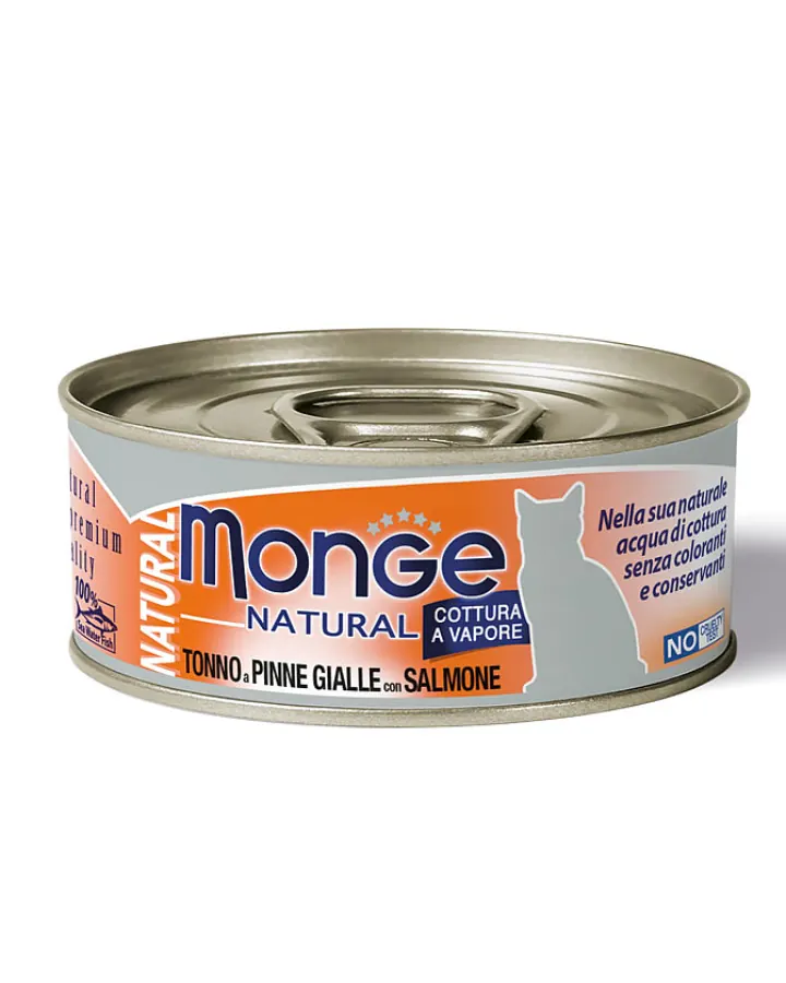 Monge 天然貓罐頭 黃鰭吞拿魚配三文魚 成貓濕糧 80g
