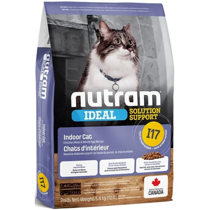 Nutram 紐頓 I17 Ideal Solution Support 雞肉及三文魚 室內貓化毛 成貓乾糧