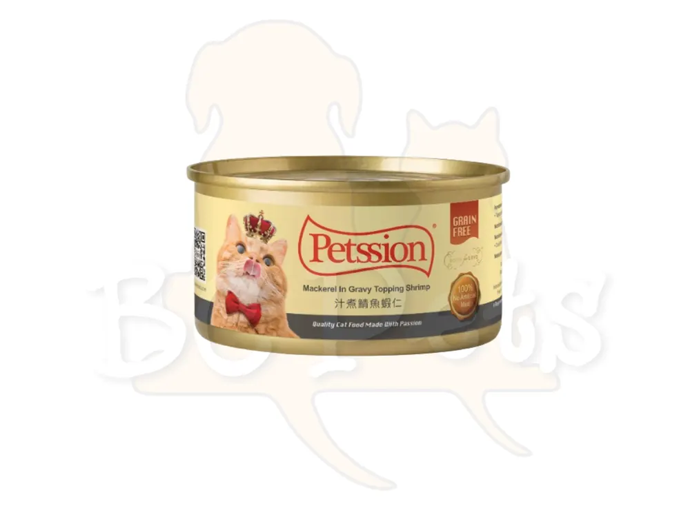 Petssion 比心 汁煮鯖魚蝦仁 貓主食罐頭 80g(24罐)