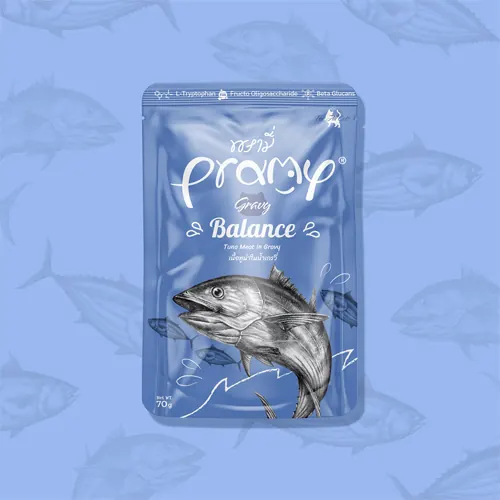 Pramy 功能性貓濕包 肉汁系列 白肉吞拿魚 均衡營養 70g x 12包
