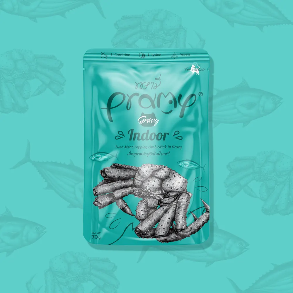 Pramy 功能性貓濕包 肉汁系列 吞拿魚蟹柳 室內貓 70g