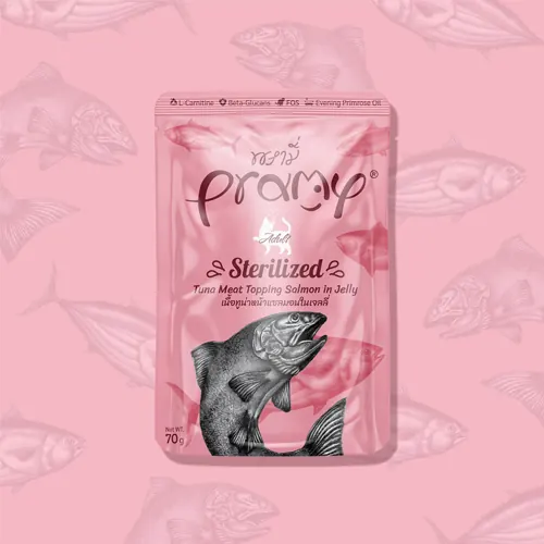 Pramy 功能性貓濕包 啫喱系列 吞拿魚三文魚 絕育貓 70g x 12包