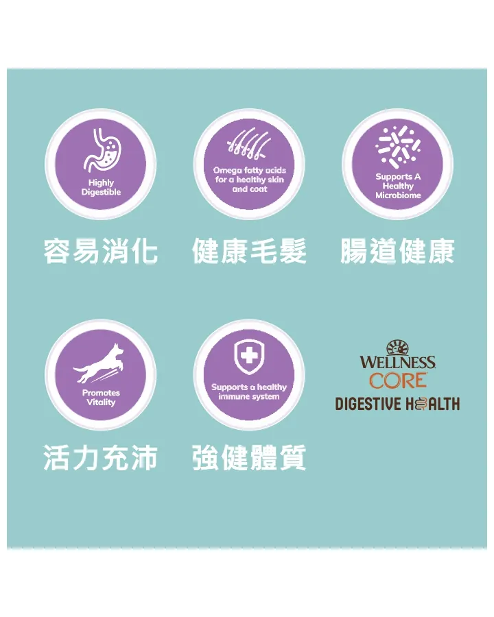 Wellness CORE Digestive Health 消化易 雞肉糙米小型犬乾糧