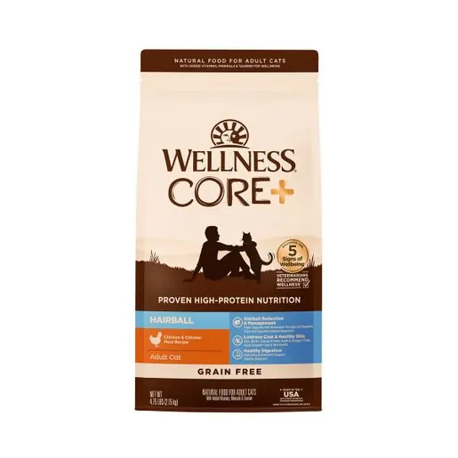 Wellness 寵物健康 CORE+ Hairball 無穀物化毛球 雞肉配方 成貓乾糧