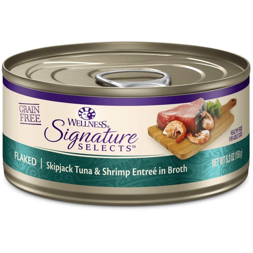 Wellness 寵物健康 Signature Selects 名廚精選 湯浸魚片 鰹魚吞拿魚伴海蝦 成貓主食罐