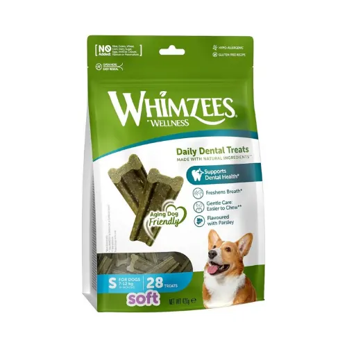 Whimzees Soft 柔軟潔齒棒 小型高齡犬 S 420g(28枝)